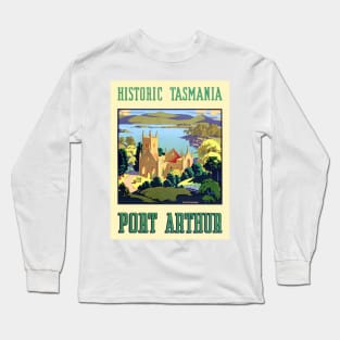 Historic Tasmania Port Arthur Vintage Poster 1930s Long Sleeve T-Shirt